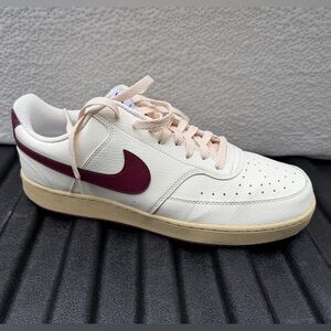 Nike Cream and Burgundy Casual Shoes